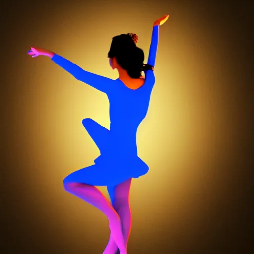 Image similar to a 3d illustration of a beautiful woman dancing