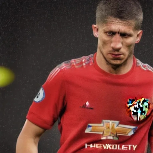 Prompt: ultra - photorealistic, manchester united player cried after degradation, intricate details, sharp focus, perfect baroque like real project, symmetrical realistic, perfect face and anatomy ultra - details, 4 k, uhd, beautiful random content position, perfect emotion, balance