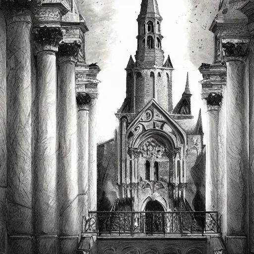 Prompt: jerusalem cathedral paris 1700 french revolution fantasy. Epic fantasy, 4k. realistic. Detailed. Digital painting. Sharp focus, illustration, Beautiful, gorgeous. Cinematic. Dramatic. High contrast. artstation. smooth.