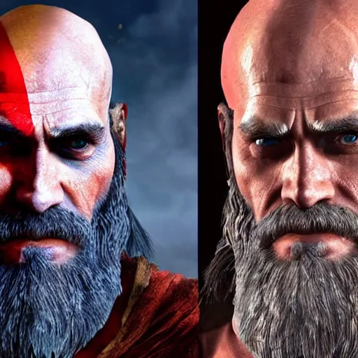 Image similar to jim carrey in god of war