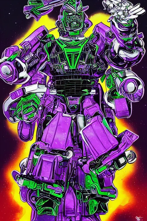 Prompt: portrait of cowboy johnny cash as purple green optimus prime power ranger from transformers masters of the universe surfing tonic stimulant fluids on air guitar zord UFO hoverboard, intricate, highly detailed, smooth, artstation, digital illustration by Lisa Frank and Ruan Jia and Mandy Jurgens and Artgerm and Wayne Barlowe and Greg Rutkowski and Zdislav Beksinski