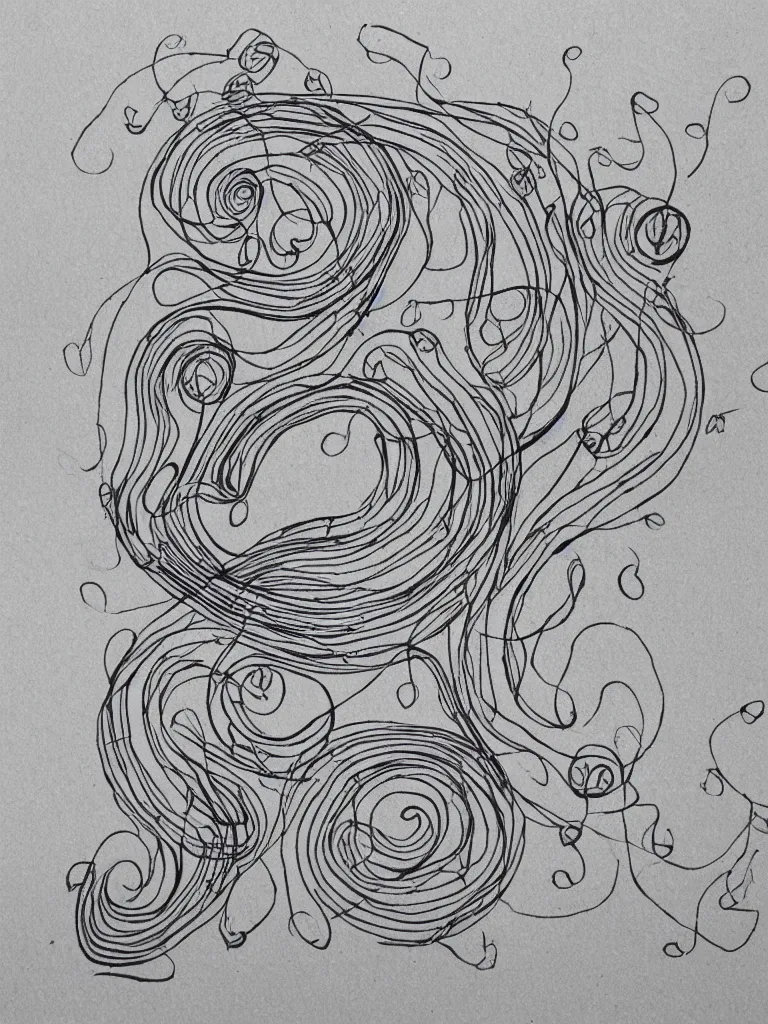 Image similar to single line drawing, acorn turns into a tree in shape of treble clef, two half drawing one with bursts of color, trending on art station, continuous line drawing, ONE LINE