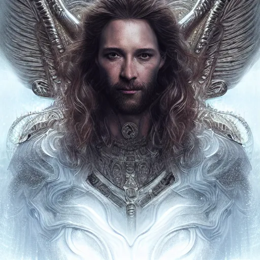 Image similar to Portrait of Archangel Michael, intricate, epic, elegant, menacing, fantasy, highly detailed, digital painting, hard focus, beautiful volumetric lighting, epic light, ultra detailed, by Leesha Hannigan, Ross Tran, Thierry Doizon, Kai Carpenter, Ignacio Fernández Ríos