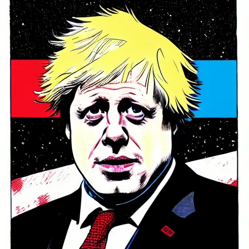 Prompt: boris johnson as the punisher, comic book, superb resolution