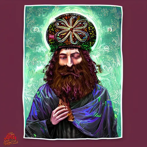 Image similar to cyber floral bearded orthodox druid