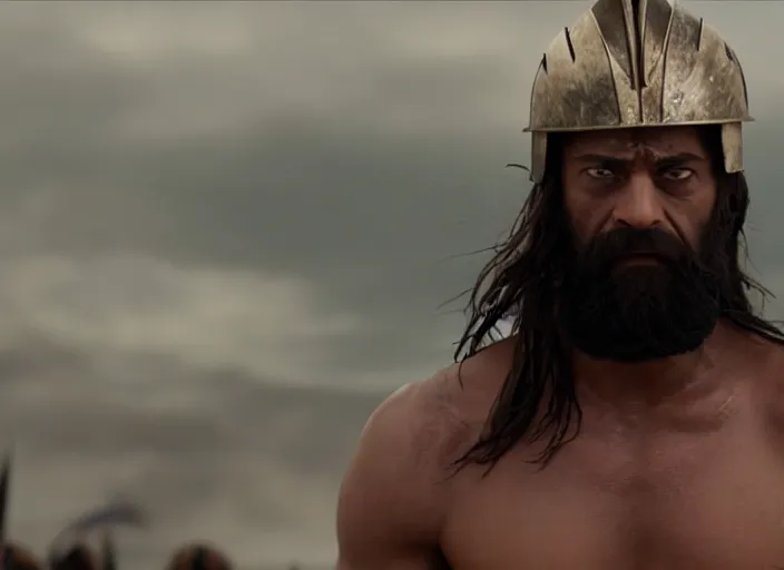 Image similar to film still of rimuru tempest as leonidas in 3 0 0 movie, 8 k