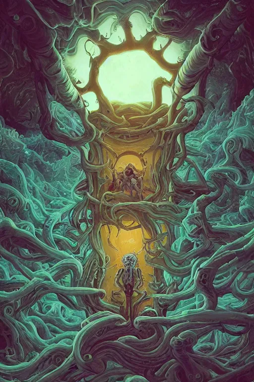 Image similar to rick and morty as the thing fused with lovecraft, high details, intricate details, renaissance style, painting by vincent di fate, artgerm julie bell beeple, 80s, Smooth gradients, High contrast, depth of field, very coherent symmetrical artwork