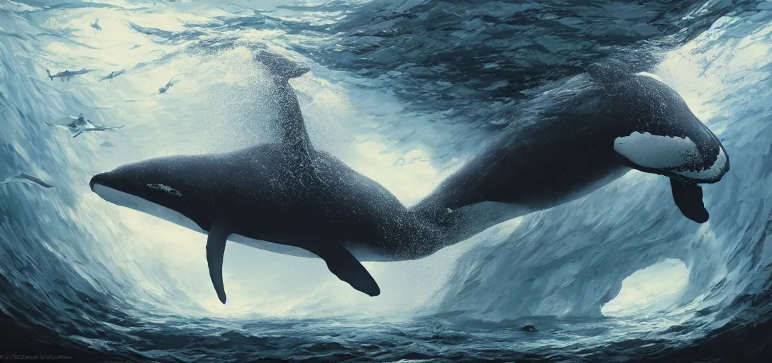 Prompt: wide angle shot of a consumerist whale, hd, volumetric lighting, 4 k, intricate detail, by jesper ejsing, irakli nadar