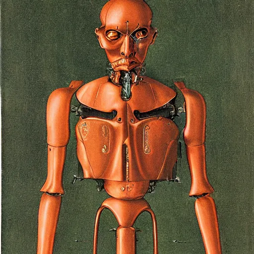 Image similar to a cyborg, by hans baldung