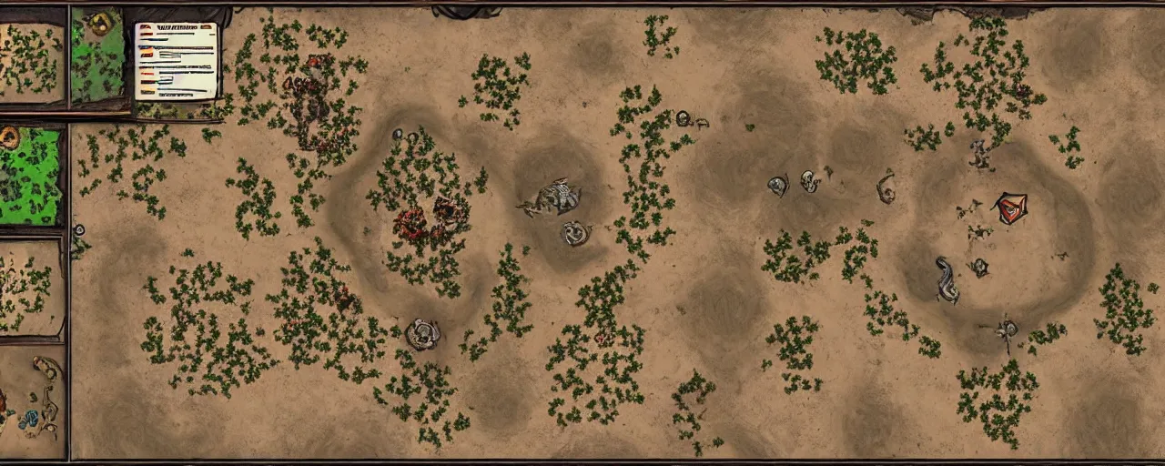 Prompt: Top-down Dungeons and Dragons battlemap for a desert tomb