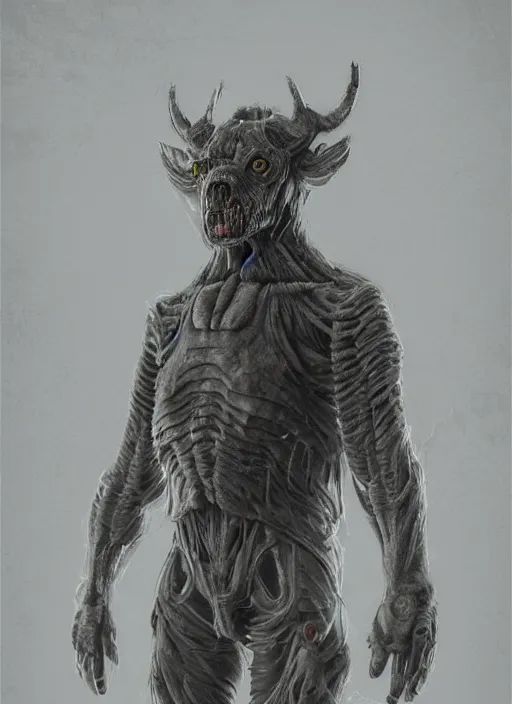 Prompt: detailed full body concept art illustration of a Chernobyl mutant animal, ultra detailed, digital art, octane render, 4K, dystopian, micro details