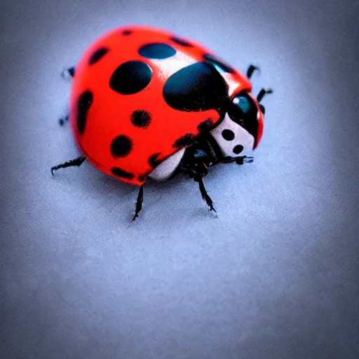 Prompt: ladybug as a monster, photorealistic art, scary atmosphere, nightmare - like dream