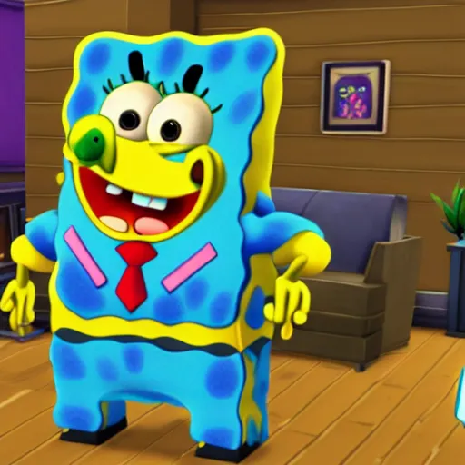 Image similar to Spongebob in the style of The Sims 4