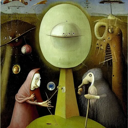 Image similar to samorost by hieronymus bosch