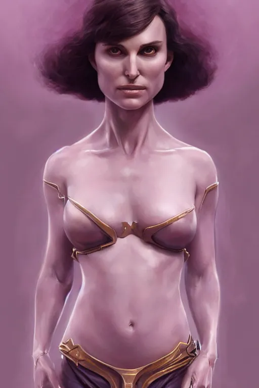 Image similar to natalie portman as a follower of slaanesh, anatomy, only two hands, highly detailed, digital painting, artstation, concept art, smooth, sharp focus, illustration, unreal engine 5, 8 k, art by art by artgerm and greg rutkowski and edgar maxence