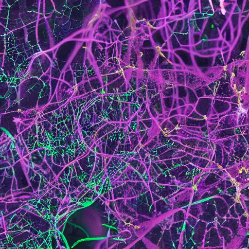 Image similar to super resolution microscopy image of mycelium growing, natural color, mit technology review feature, nature journal figure, ultra detailed 9 k tiff