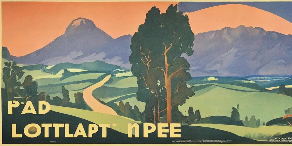 Image similar to landscape, 1 9 3 0 poster