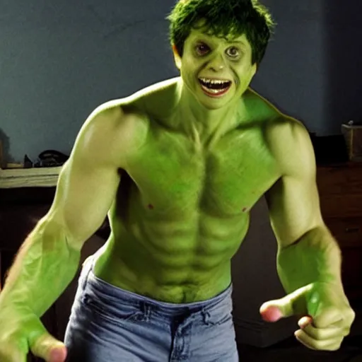 Image similar to Michael Cera is The Hulk