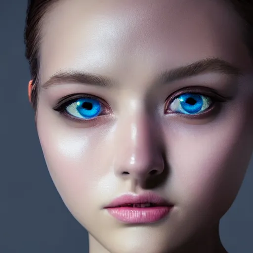 Image similar to prompt, modelsociety, radiant skin, huge anime eyes, rtx on, perfect face, intricate, sony a 7 r i v, symmetric balance, polarizing filter, photolab, lightroom, 4 k, dolby vision, photography award, by stefan kostic