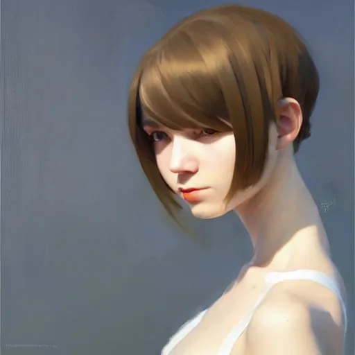 Prompt: greg manchess portrait painting of white pale skinny young girl 1 8 with long black hime haircut as overwatch character, medium shot, asymmetrical, profile picture, organic painting, sunny day, matte painting, bold shapes, hard edges, street art, trending on artstation, by huang guangjian and gil elvgren and sachin teng