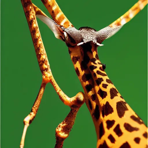 Image similar to giraffe weevil, macro photography, high quality, 8 k