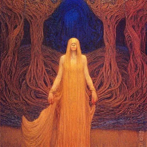 Prompt: A druid by Jean Delville