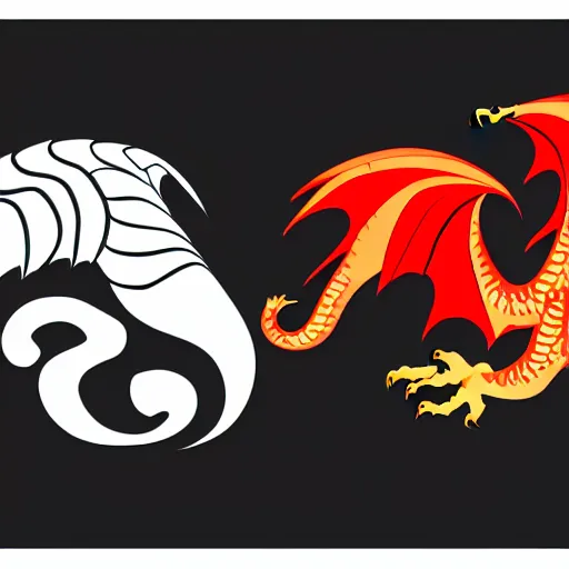 Image similar to vector art of welsh dragon and panda mixed, intercrossed, chimera, adobe illustrator