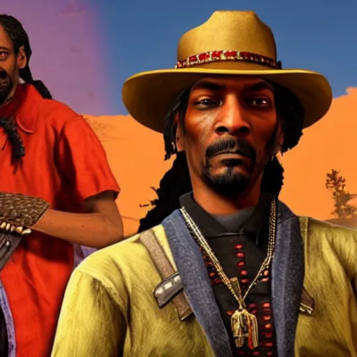 Image similar to Snoop Dog as a cowboy in Red Dead Redemption 2