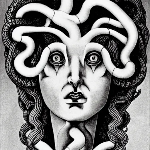 Image similar to Medusa by M.C. Escher