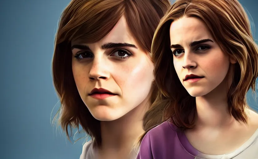 Image similar to unhappy emma watson starring in family guy serie, artstation hq, stylized, symmetry, modeled lighting, expressive, studio photo refined, highly detailed, hyper realistic, family guy artstyle