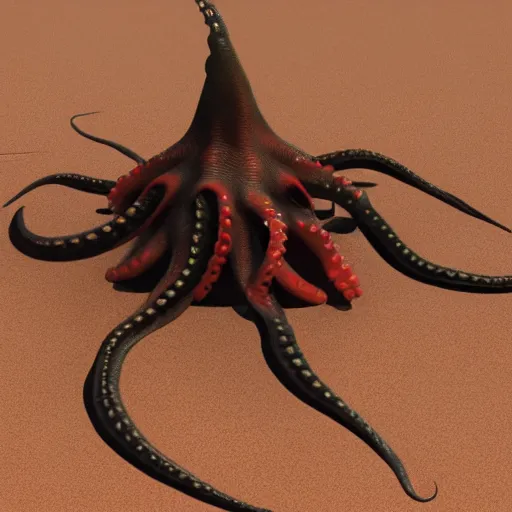 Prompt: 3 d render of an octopus monster, terrifying, assasin