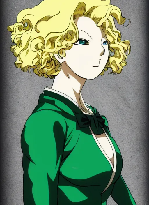 Image similar to A full portrait photo of tatsumaki one punch man, f/22, 35mm, 2700K, lighting, perfect faces, award winning photography.