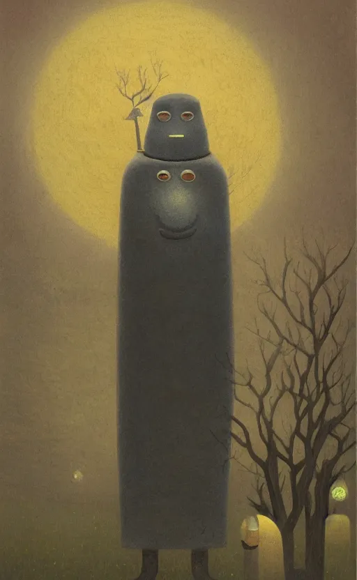 Image similar to portrait of a character in a scenic environment by Shaun Tan