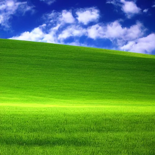 Prompt: bliss windows xp background