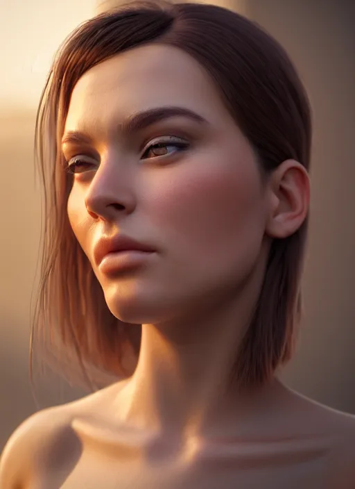 Prompt: portrait of a gorgeous young woman in the style of stefan kostic, unreal engine render, realistic photo, sharp focus, 8k high definition, insanely detailed, intricate, elegant