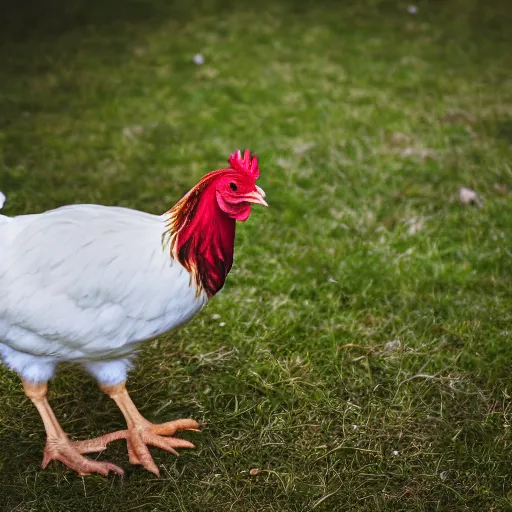 Image similar to a high quality photo of a chicken wearing a suit, Romanticism, 8k