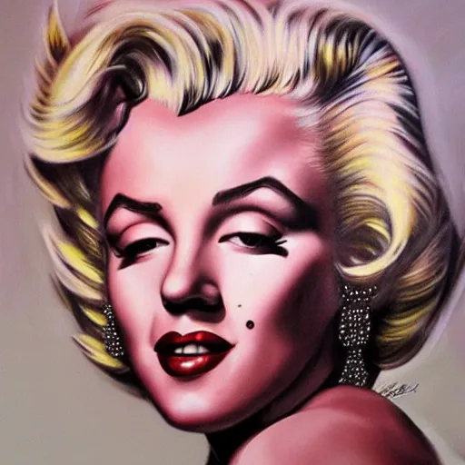 Image similar to pencil art, detailed portrait of marilyn monroe, intricate, hyper detailed, realistic, oil painting, by julie bell, frank frazetta, cinematic lighting