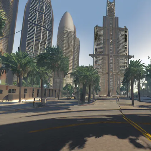 Prompt: gta : dubai, path traced