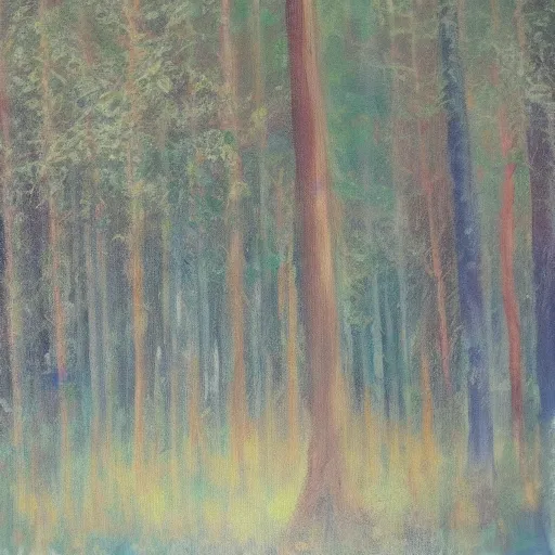 Prompt: ghost in haunted forest, brush strokes, oil painting