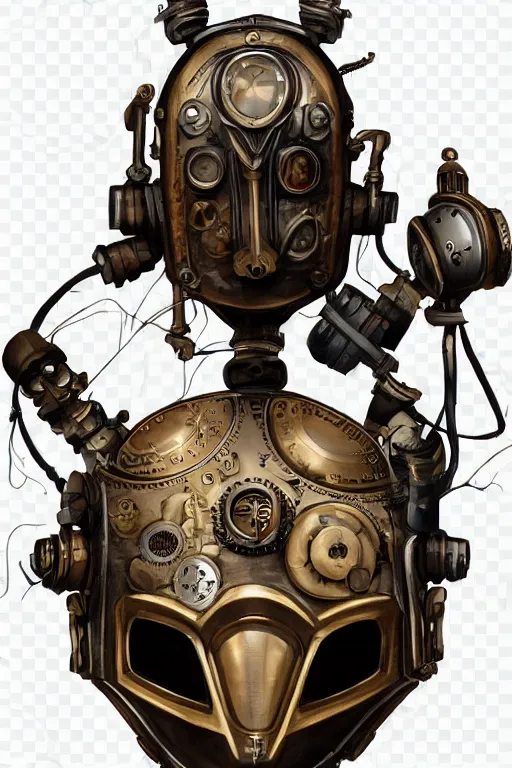 Image similar to steampunk helmet fantasy art mask robot ninja stylized digital illustration sharp focus, elegant intricate digital painting artstation concept art global illumination ray tracing advanced technology chaykin howard and campionpascale and cooke darwyn and davis jack