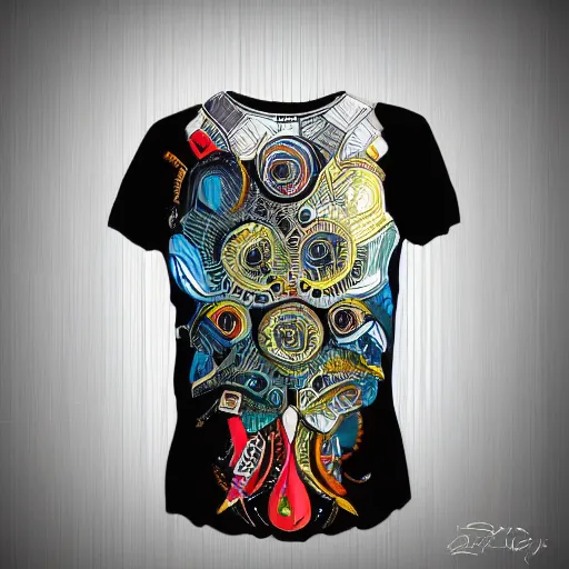 Image similar to unusual design for t - shirt, highly detailed, digital painting