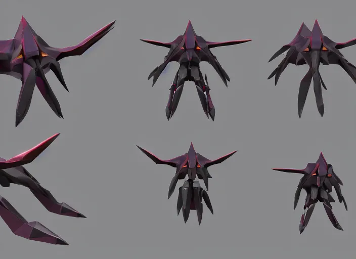 Image similar to low poly needler from halo 2. 3 d blender render. winner.