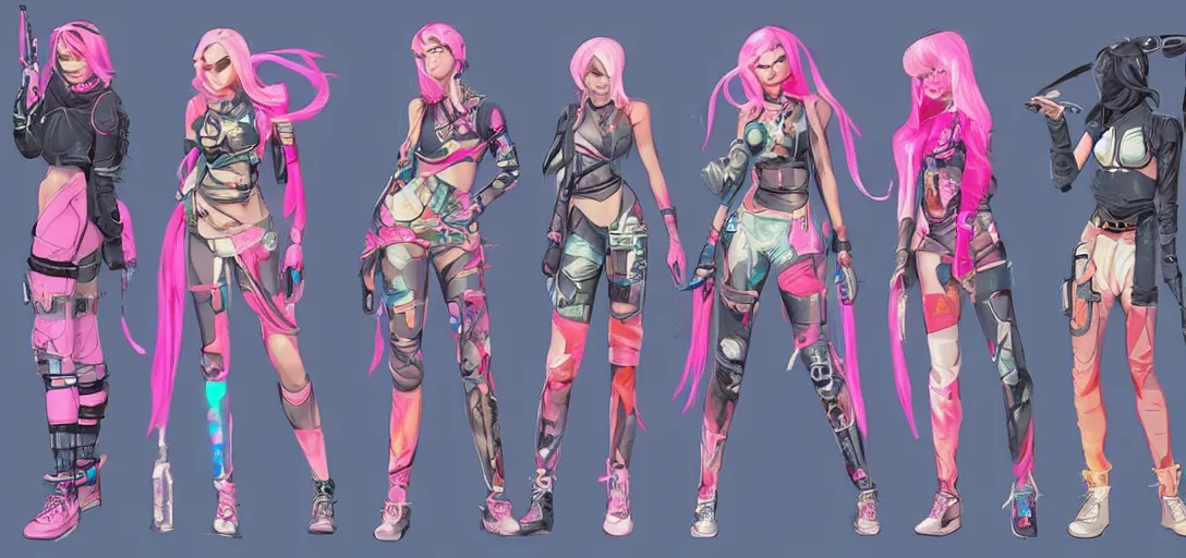 fashion, cyberpunk, anime, game, characters reference