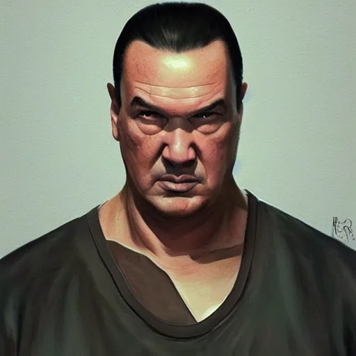 Prompt: sad steven seagal in jail cell, cell bars, cell bars, cell bars, cell bars, cell bars, cell bars, intricate, highly detailed, digital painting, artstation, concept art, smooth, sharp focus, illustration, art by greg rutkowski