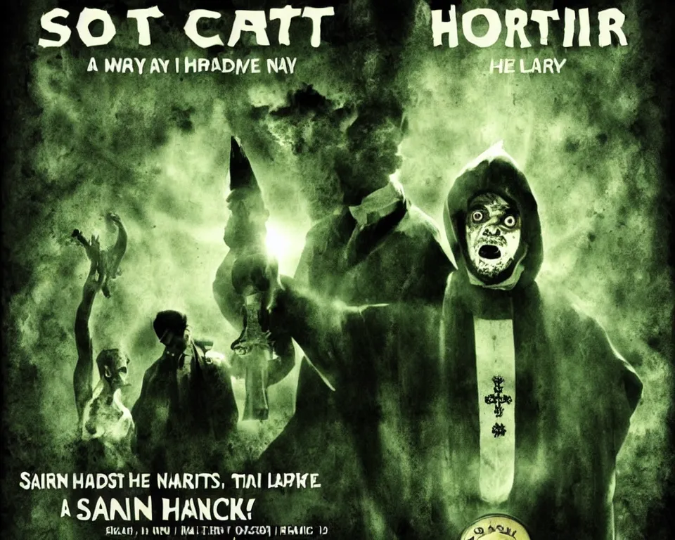 Prompt: a horror movie poster about saint patrick's day