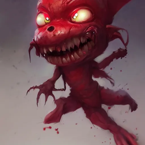 Prompt: A adorable blood gremlin, by Stanley Artgerm Lau, WLOP, Rossdraws, James Jean, Andrei Riabovitchev, Marc Simonetti, and Greg Rutkowski, trending on artstation