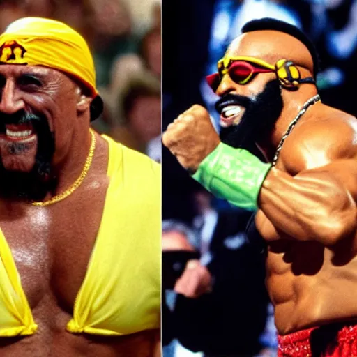 Image similar to hulk hogan mr. t wrestlemania