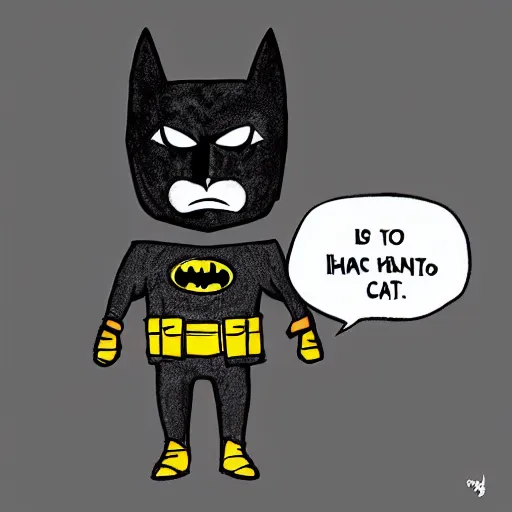 Prompt: Batman but he is a cat wearing a kilt
