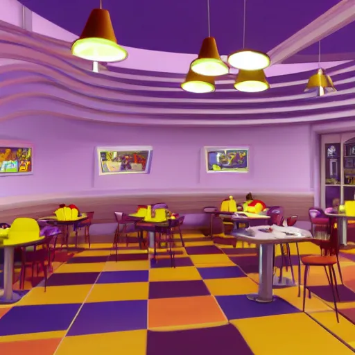 Image similar to cafeteria pixar animation