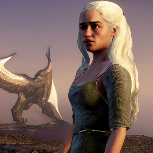 Prompt: screenshot of daenerys targaryen in gta v